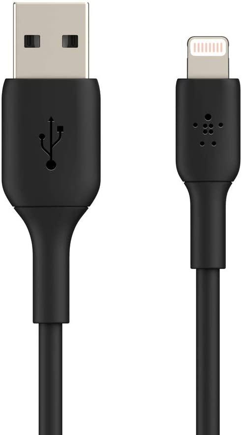 وصلة شاحن (كيبل شحن) بمدخل USB-A و منفذ Lightning للآيفون و الآيباد 3 متر أسود Belkin - Boost Charge USB-A to Lightning PVC Cable - SW1hZ2U6NTU3NjQ=