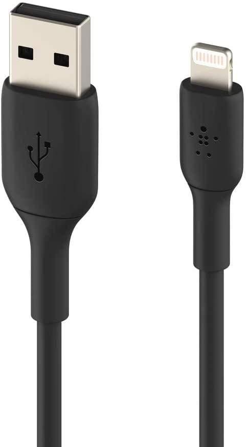 وصلة شاحن (كيبل شحن) بمدخل USB-A و منفذ Lightning للآيفون و الآيباد 3 متر أسود Belkin - Boost Charge USB-A to Lightning PVC Cable - SW1hZ2U6NTU3NjU=