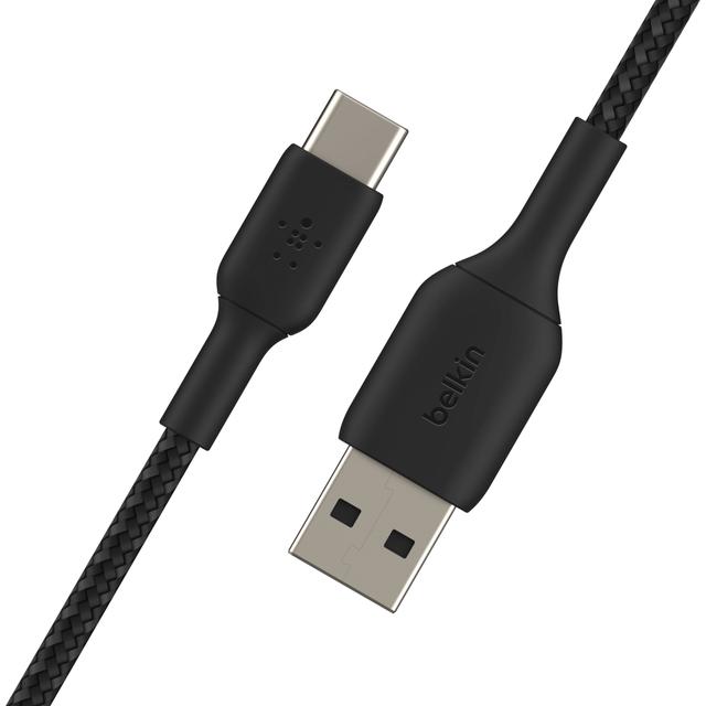 كابل Belkin - Boost Charge USB-C to USB-A Braided Cable 1Meter - أسود - SW1hZ2U6NTU3NzQ=