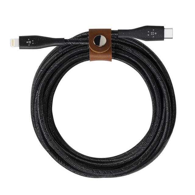 belkin boost up charge usb c cable with lightning connector strap made with duratek 1 2 m black - SW1hZ2U6NTU4MDQ=