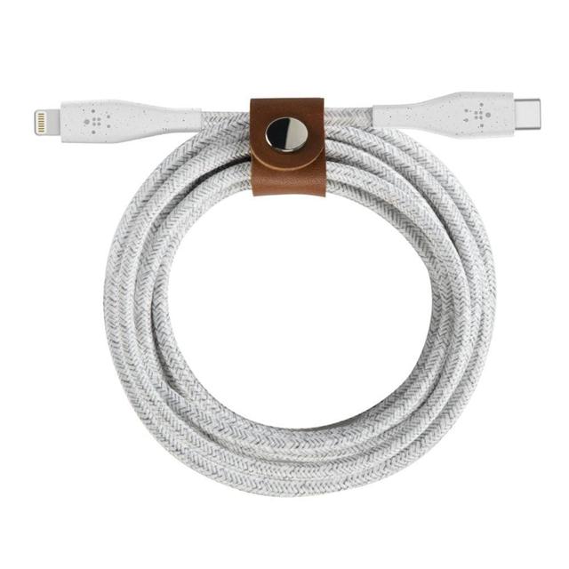 belkin boost up charge usb c cable with lightning connector strap made with duratek 1 2 m white - SW1hZ2U6NTU4MDg=