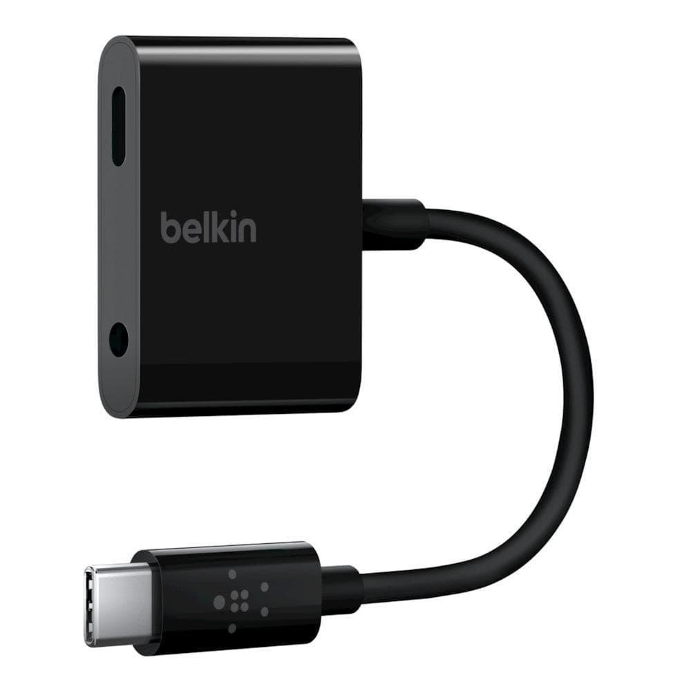 محول Belkin - Rockstar 3.5 mm Audio + USB-C Connector for Charge Adapter - أسود - cG9zdDo1NTg2Mg==