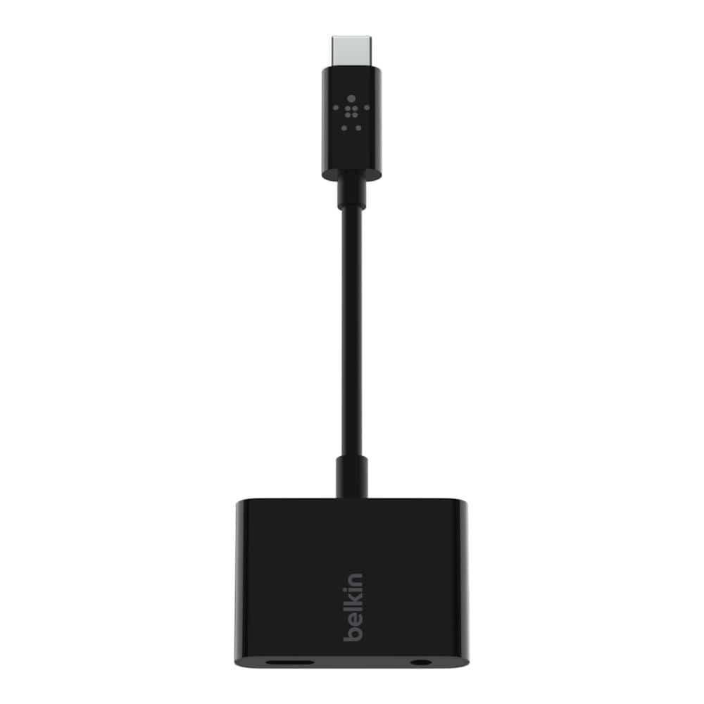 محول Belkin - Rockstar 3.5 mm Audio + USB-C Connector for Charge Adapter - أسود - cG9zdDo1NTg2Mw==