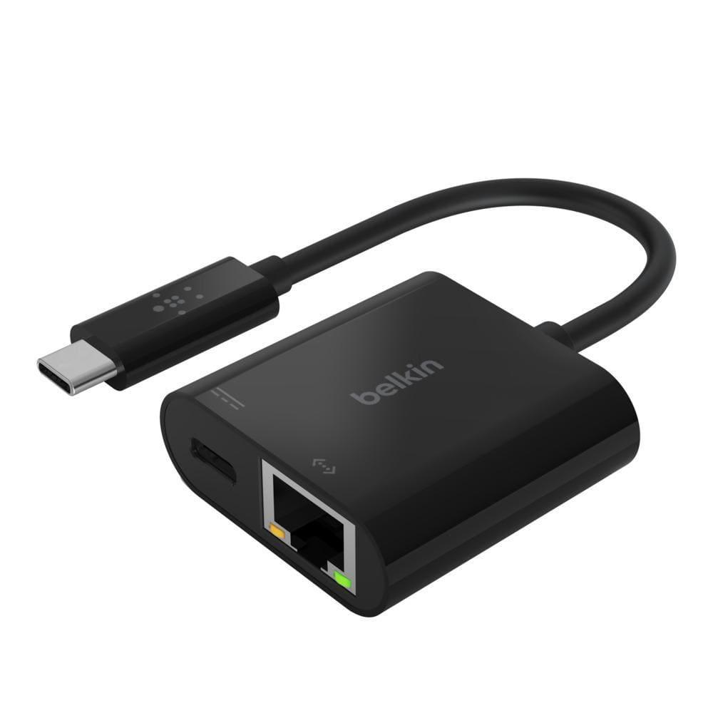محول USB-C إلى Ethernet (طاقة فقط) لون أسود Belkin - USB-C to Gigabit Ethernet and USB-C PD (Power Only) - Black