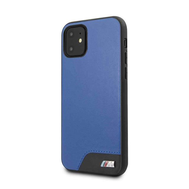 bmw hard case smooth pu leather for iphone 11 blue - SW1hZ2U6NDYxNTc=