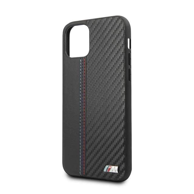 bmw pu leather carbon strip hard case for iphone 11 black - SW1hZ2U6NDYxNTI=