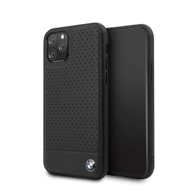 bmw perforated leather hard case for iphone 11 pro black - SW1hZ2U6NDE2NTc=