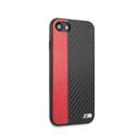 bmw pu leather carbon strip hard case for iphone se 2 red - SW1hZ2U6NTA1MTk=