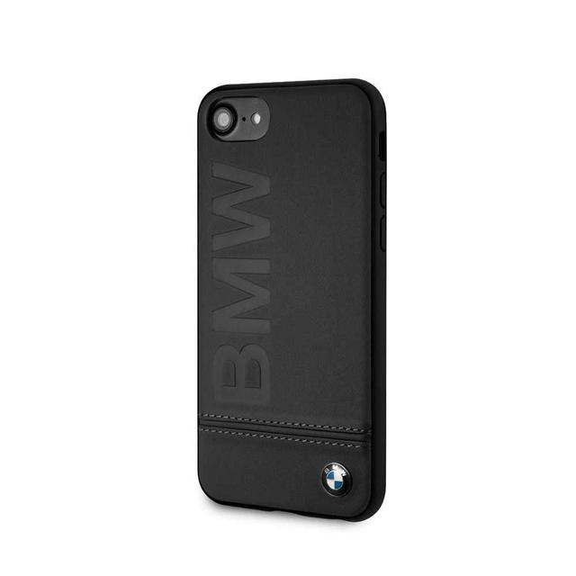 bmw genuine leather hard case with imprint logo for iphone se 2 black - SW1hZ2U6NTA1MzA=