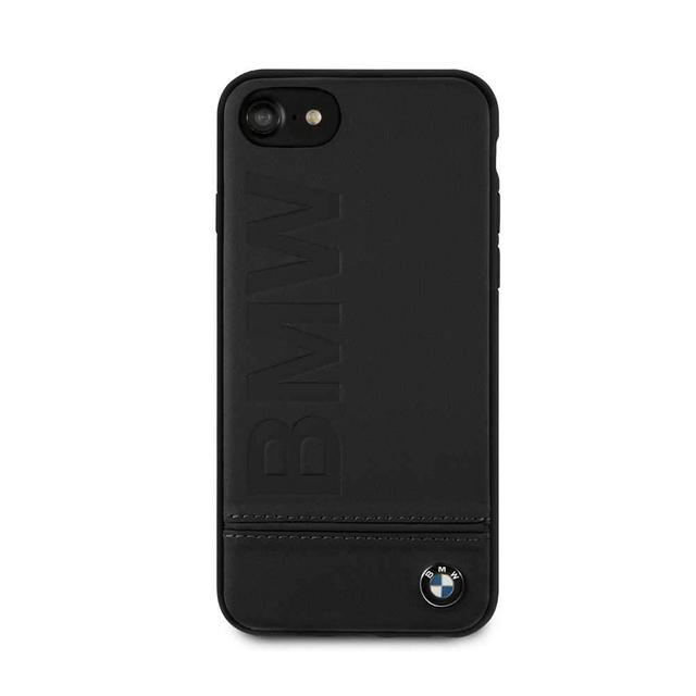 bmw genuine leather hard case with imprint logo for iphone se 2 black - SW1hZ2U6NTA1MzE=