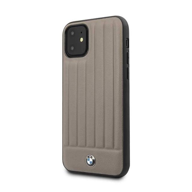 bmw hard case leather lines for iphone 11 brown - SW1hZ2U6NTA5MDI=