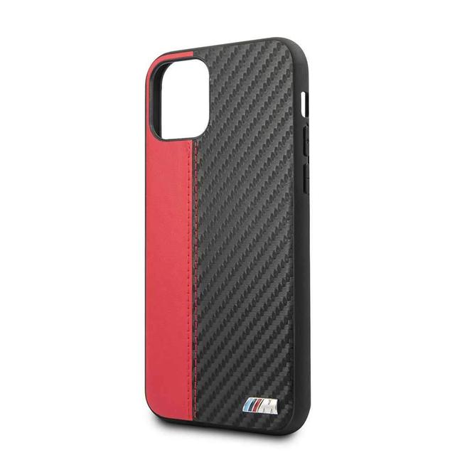 bmw pu leather carbon strip hard case for iphone 11 red - SW1hZ2U6NTA5NDI=