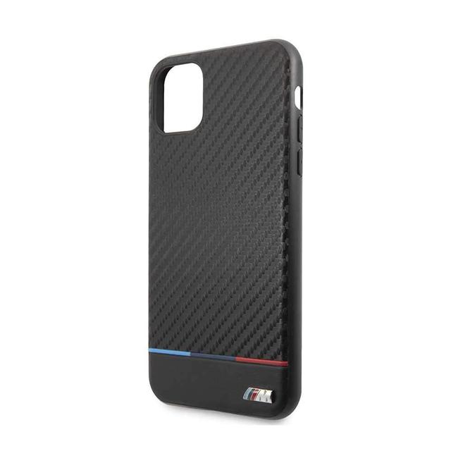 bmw carbon pu leather hardcase tricolor stripe for iphone 11 pro black - SW1hZ2U6NTE4NDc=