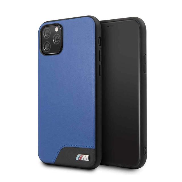 bmw hard case smooth pu leather for iphone 11 pro blue - SW1hZ2U6NTIwMzA=