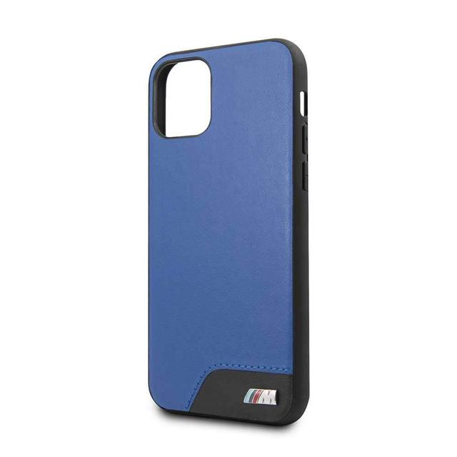 bmw hard case smooth pu leather for iphone 11 pro blue - SW1hZ2U6NTIwMzI=