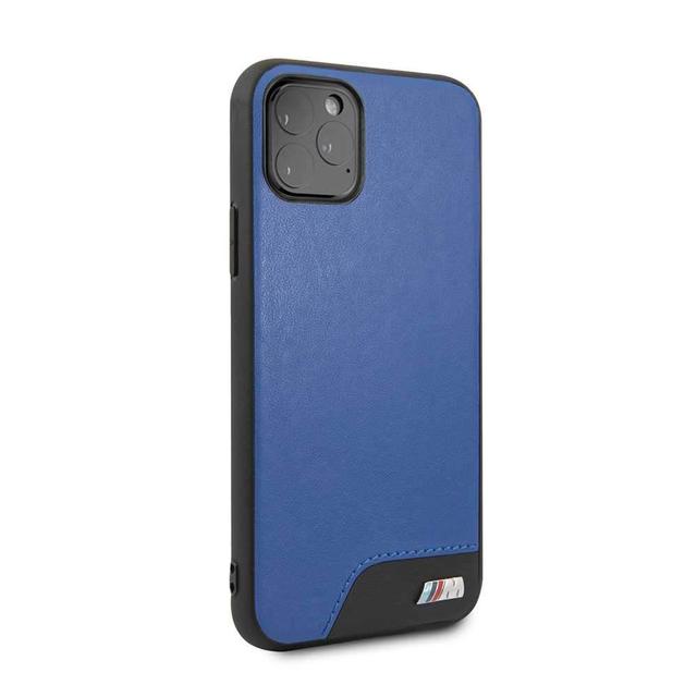 bmw hard case smooth pu leather for iphone 11 pro blue - SW1hZ2U6NTIwMzM=