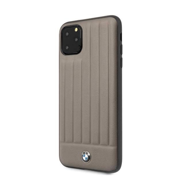 bmw hard case leather lines for iphone 11 pro max brown - SW1hZ2U6NTIwMzc=
