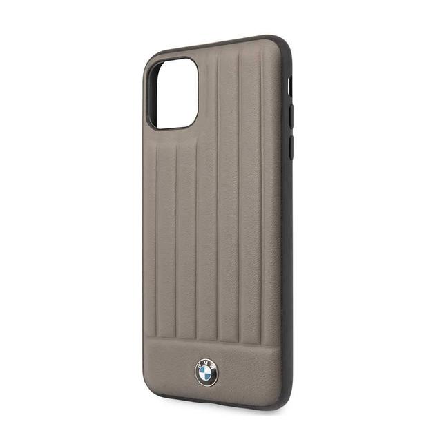 bmw hard case leather lines for iphone 11 pro max brown - SW1hZ2U6NTIwMzg=