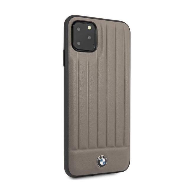 bmw hard case leather lines for iphone 11 pro max brown - SW1hZ2U6NTIwMzk=