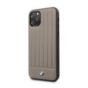 bmw hard case leather lines for iphone 11 pro brown - SW1hZ2U6NTIwNTU=