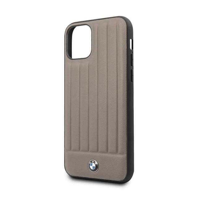 bmw hard case leather lines for iphone 11 pro brown - SW1hZ2U6NTIwNTc=