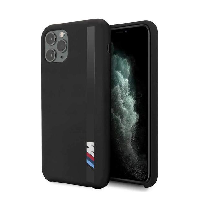 bmw tone on tone stripe silicone hard case for iphone 11 pro black - SW1hZ2U6NjIyNTE=