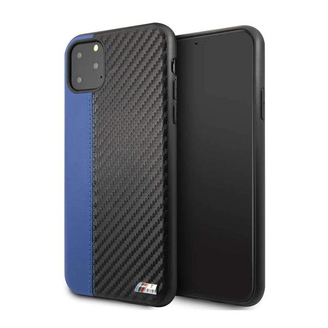 bmw pu leather carbon strip hard case for iphone 11 pro max blue - SW1hZ2U6NjIyNzU=