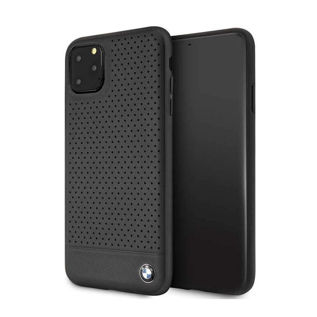 bmw perforated leather hard case for iphone 11 pro max black - SW1hZ2U6NjI1NjQ=