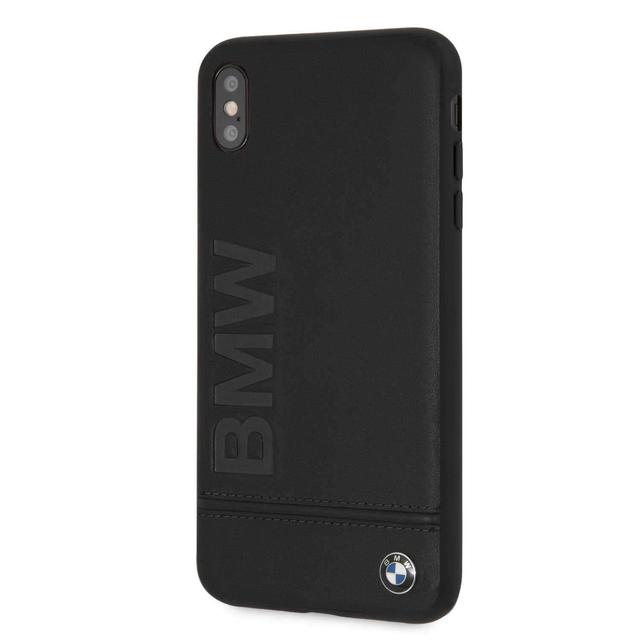 bmw genuine leather hard case with imprint logo for iphone xs max black - SW1hZ2U6NjMzNjc=