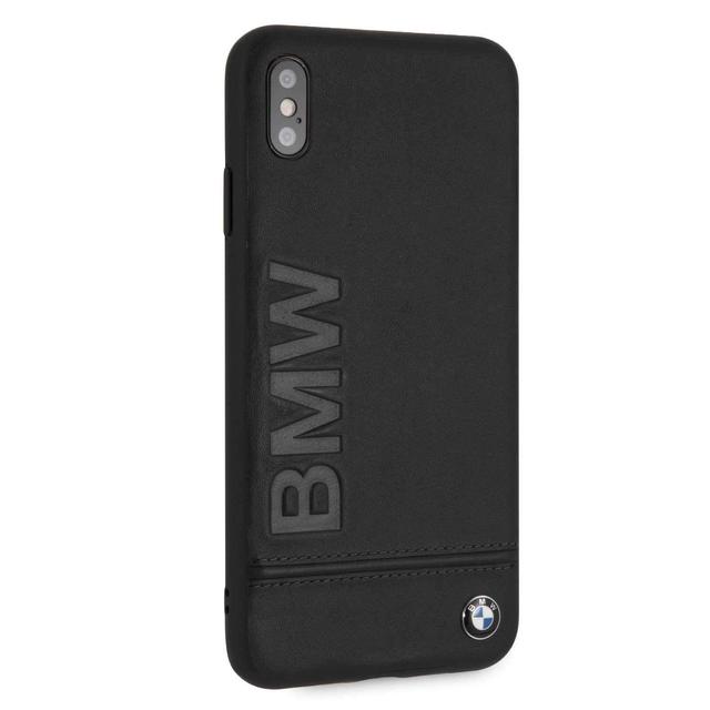 BMW Genuine Leather Hard Case with Imprint Logo for iPhone Xs Max - Black - SW1hZ2U6NjMzNjk=