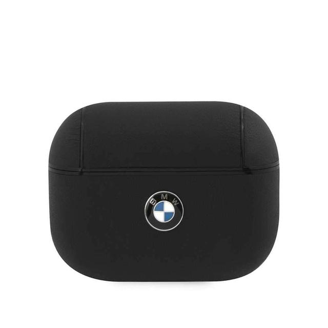 bmw signature collection pc leather case with metal logo for airpods pro black - SW1hZ2U6Njk2NTQ=