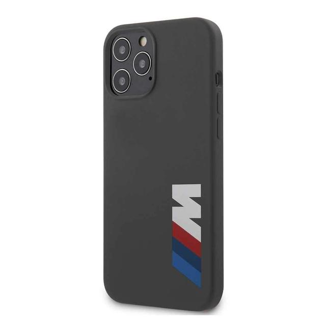 bmw m collection liquid silicone case printed big logo for iphone 12 pro max gray - SW1hZ2U6Njk2NzA=