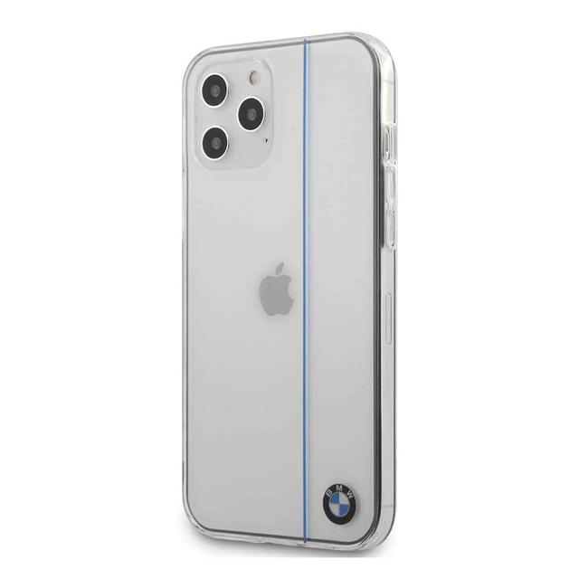 bmw pc tpu shiny hard case blue vertical line for iphone 12 pro max transparent - SW1hZ2U6Njk3MTA=