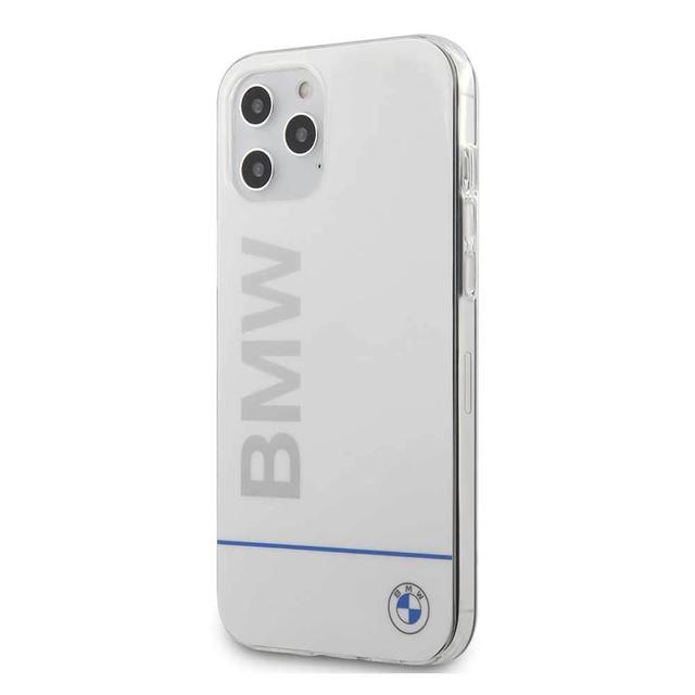 كفر BMW - PC/TPU Shiny Hard Case Blue Horizontal Line and Printed Logo for iPhone 12 Pro - أبيض - SW1hZ2U6Njk3MjU=