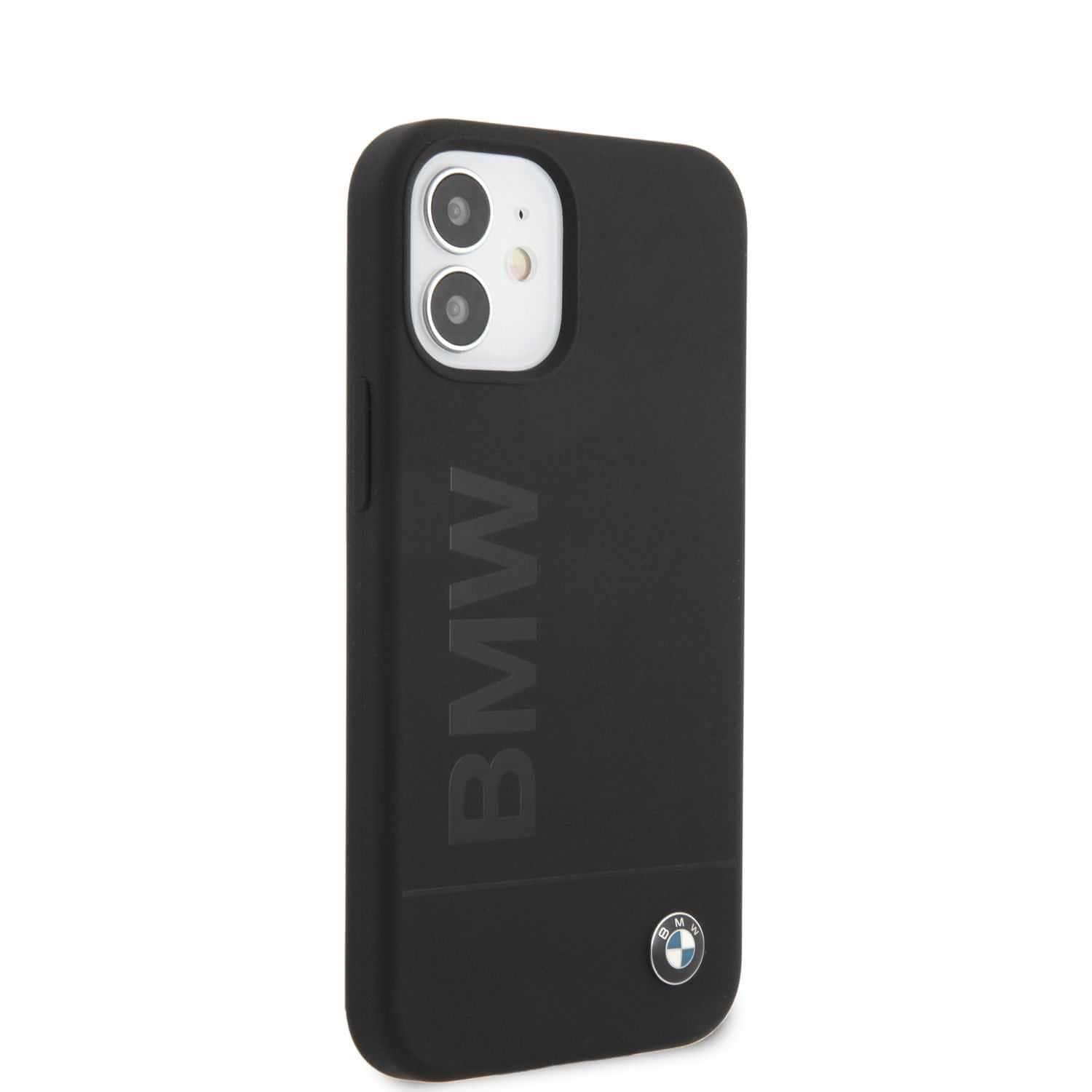 كفر BMW Liquid Silicone Case Tone to Tone for iPhone 12 Mini (5.4") - Black - cG9zdDo3ODMyNQ==
