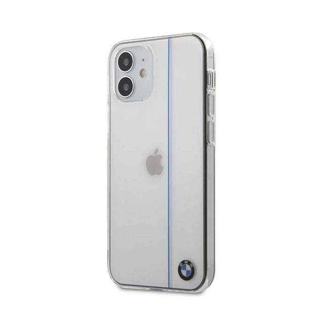 bmw pc tpu shiny hard case blue vertical line for iphone 12 mini 5 4 transparent - SW1hZ2U6Nzg1MjY=