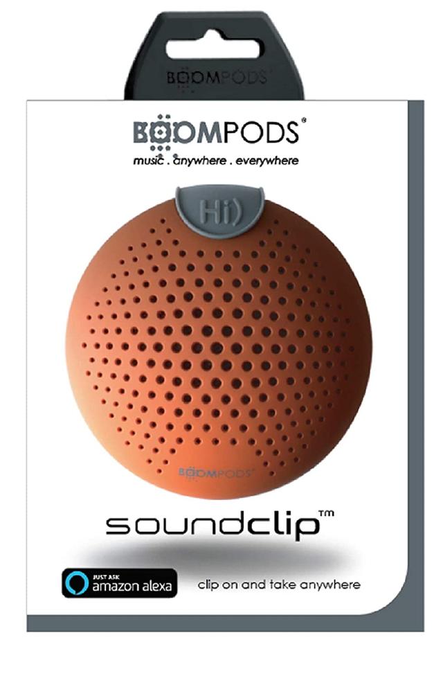 boompods soundclip waterproof bluetooth speaker ipx6 amazon alexa integrated orange - SW1hZ2U6NTYwNDk=