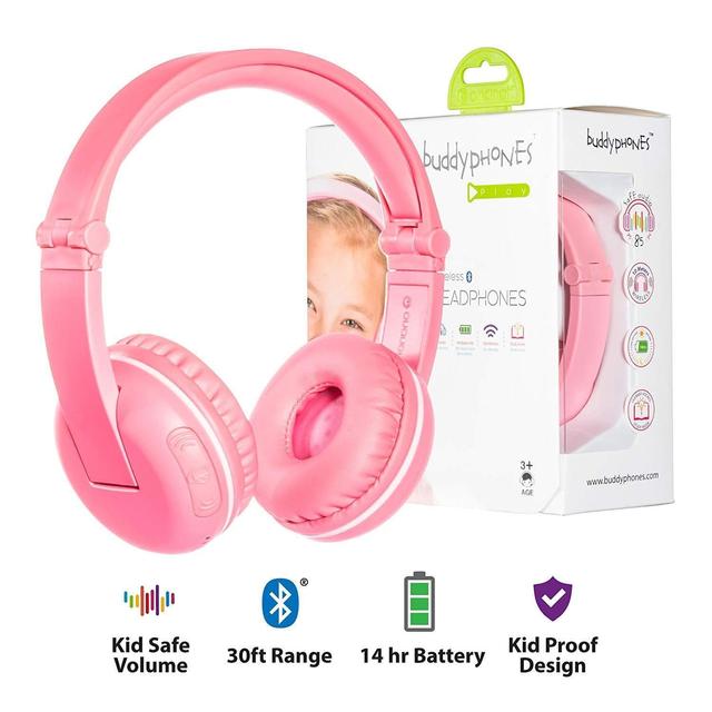 buddyphones play wireless bluetooth headphones for kids pink - SW1hZ2U6MzI1NjM=