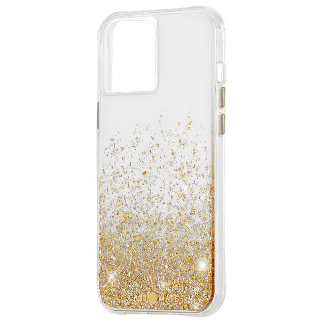 Case-Mate case mate twinkle ombre case for apple iphone 12 12 pro 10 ft drop protection w micropel anti microbial layer 1 pc construction reflective foil design wireless charging compatible gold - SW1hZ2U6NzEwNTc=