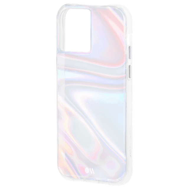 Case-Mate case mate soap bubble case for apple iphone 12 12 pro 10 ft drop protection w micropel anti microbial layer 1 pc construction bubble effect design wireless charging compatible iridiscent - SW1hZ2U6NzEwODk=