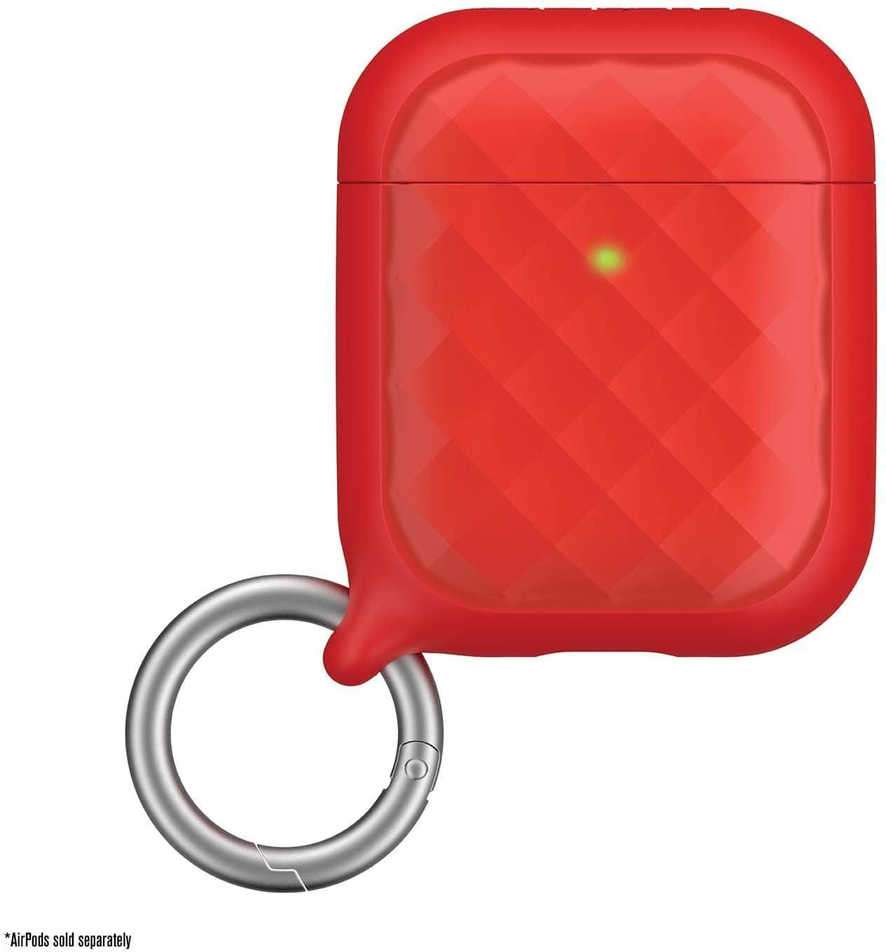 كفر سماعات ايربود أحمر مع حلقة مفاتيح Catalyst - Ring Clip Case for AirPods 1 & 2 - Flame Red - cG9zdDo1NjU5OQ==