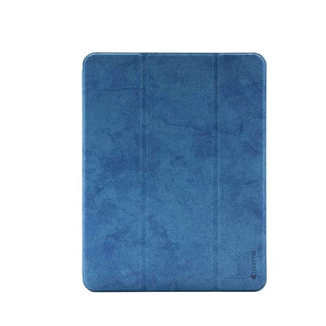 كفر جلدي مع فتحة قلم Leather Case with Pencil Slot for Apple iPad Pro 11" ( 2020 ) Comma - أزرق - SW1hZ2U6NTM5Nzg=