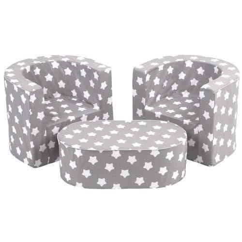 Delsit combo set 2 chairs table grey with white stars - SW1hZ2U6NzMxMTU=