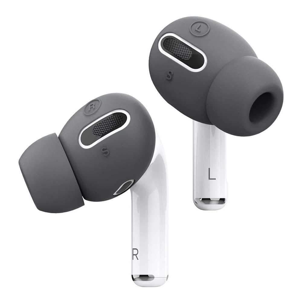 كفر سماعات برو Elago Airpods Pro Earbuds Cover Plus with Integrated Tips ( 6 Pairs ) - Dark Gray