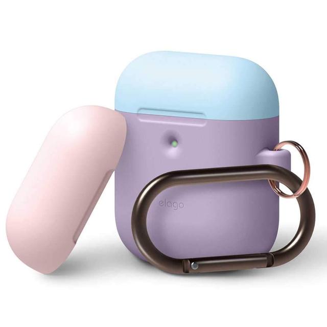 elago duo hang case for 2nd generation airpods body lavender top pinkpastel blue - SW1hZ2U6Mzg1MTU=