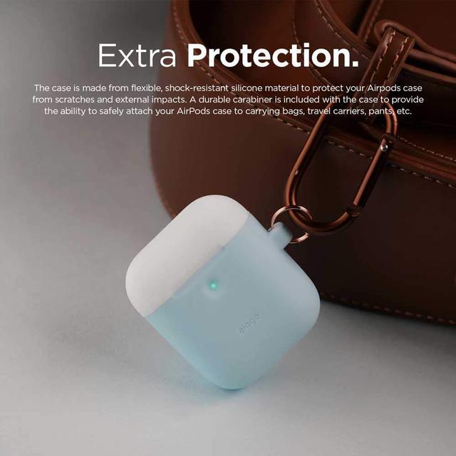elago duo hang case for 2nd generation airpods body pastel blue top pinkwhite - SW1hZ2U6Mzg1MjE=