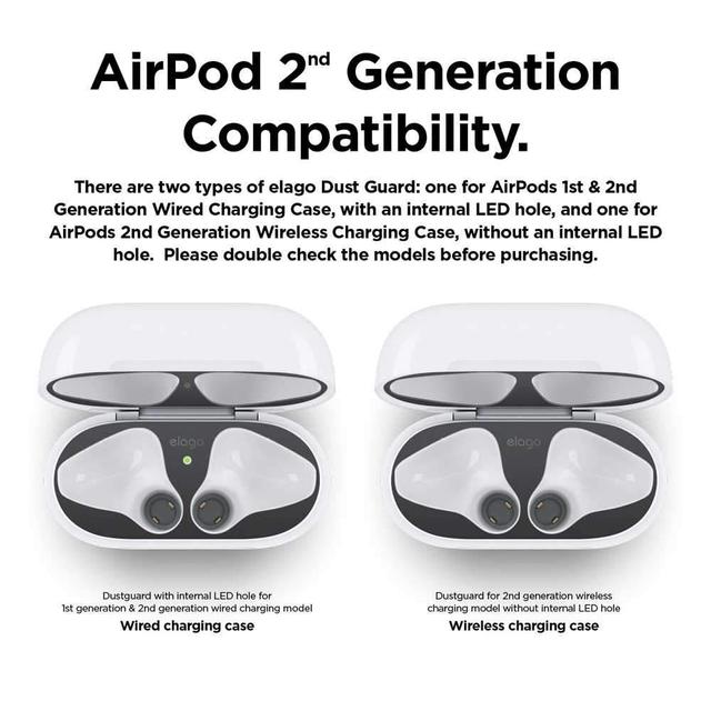 elago dust guard for 2nd generation apple airpods 2 sets matt dark gray - SW1hZ2U6NDAxMDQ=