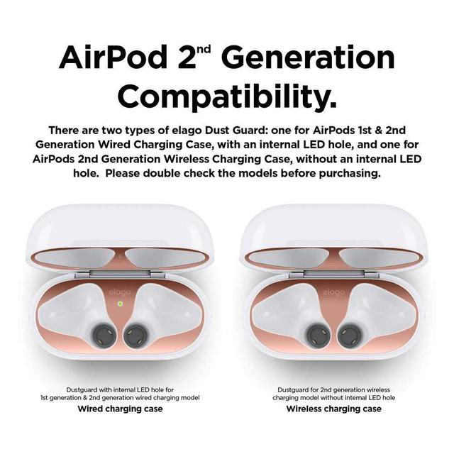 elago dust guard for 2nd generation apple airpods 2 sets rose gold - SW1hZ2U6NDAxMTA=
