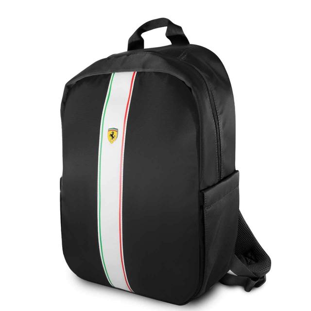 ferrari pista metal logo on track backpack 15 with charging cable black - SW1hZ2U6NDcxMTE=