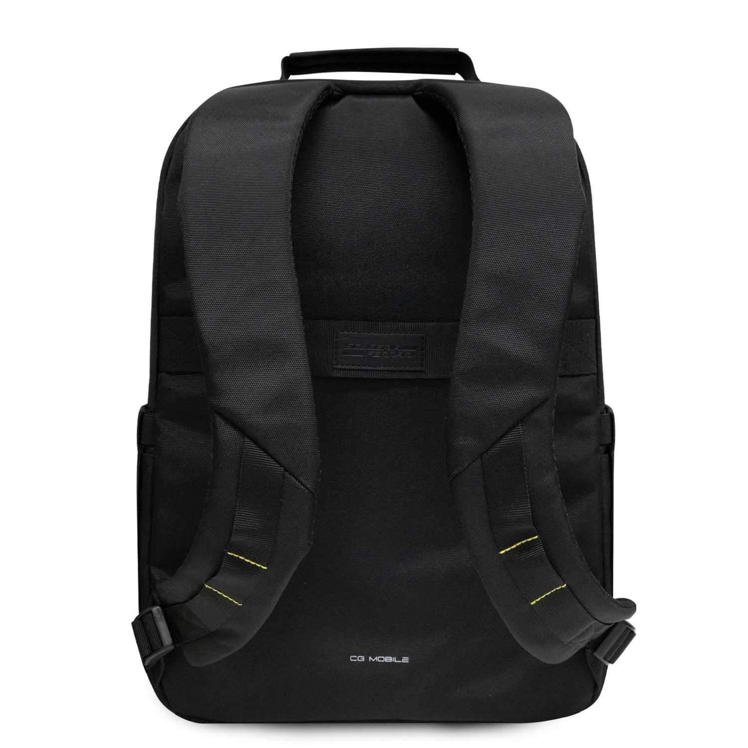 حقيبة اللابتوب Ferrari On Track Nylon & PU Carbon Computer Backpack 15" with Yellow Stripes - Black - cG9zdDo3Nzc5NA==
